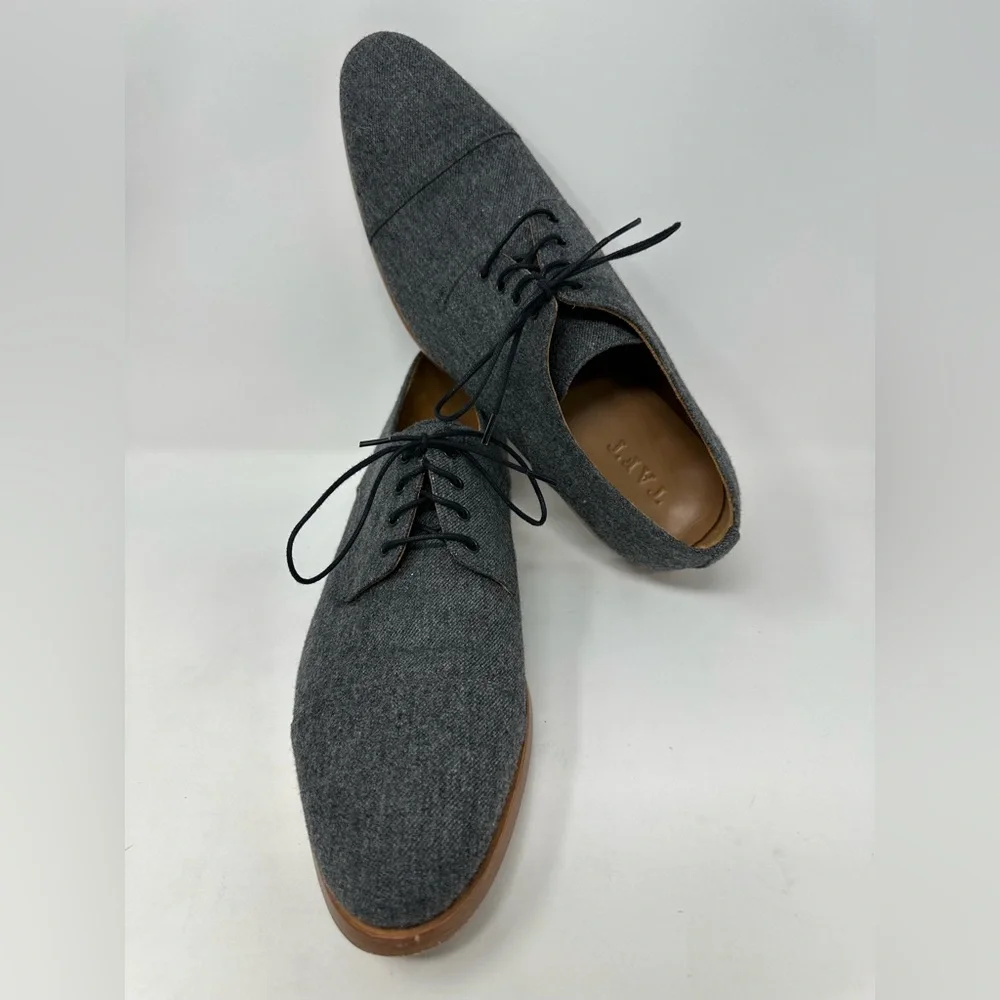 Taft Kennedy Oxford Shoe in Grey Wool Cap‎ Toe Size 44 EU 11 US